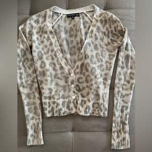 Banana Republic tan animal print cardigan women size small